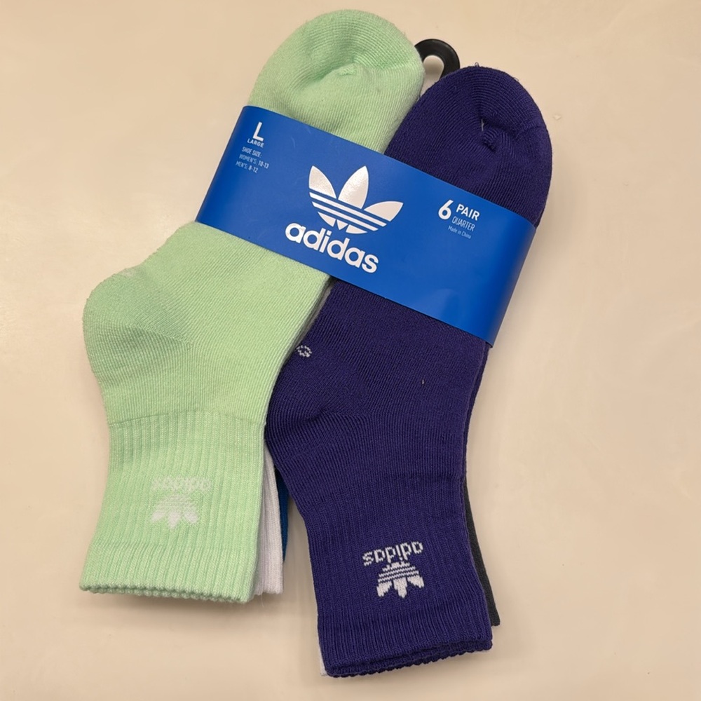 adidas Originals Trefoil 6-Pack Quarter Socks - Picture 6 of 10